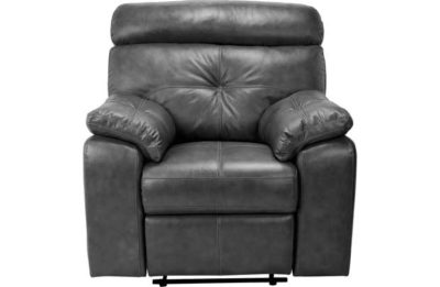 HOME Cameron Leather Manual Recliner Chair - Black